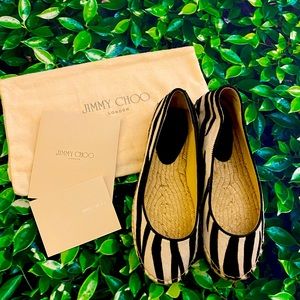 NWT Jimmy Choo Calf Hair Summer Flats - 37